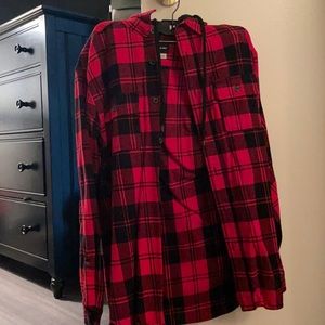 Flannel with hoodie